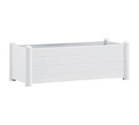 vidaXL Lit Surélevé de Jardin Jardinière d'Extérieur Pot de Fleurs Bac à Plantes Lit de Plantation Plate-Bande Cour PP Blanc 100x43x35 cm