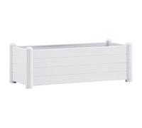 vidaXL Lit Surélevé de Jardin Jardinière d'Extérieur Pot de Fleurs Bac à Plantes Lit de Plantation Plate-Bande Cour PP Blanc 100x43x35 cm