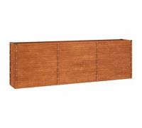 vidaXL Lit Surélevé de Jardin Jardinière Support pour Plantes Bac à Fleurs Pot de Fleurs Balcon Patio Extérieur Rouillé 240x40x77 cm Acier Corten