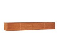 vidaXL Lit Surélevé de Jardin Jardinière Support pour Plantes Bac à Fleurs Pot de Fleurs Balcon Patio Extérieur Rouillé 320x80x45 cm Acier Corten