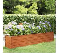 vidaXL Lit Surélevé de Jardin Jardinière Support pour Plantes Bac à Fleurs Pot de Fleurs Balcon Patio Extérieur Rouillé 151954