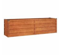 vidaXL Lit Surélevé de Jardin Jardinière Support pour Plantes Bac à Fleurs Pot de Fleurs Balcon Patio Extérieur Rouillé 160x40x45 cm Acier Corten