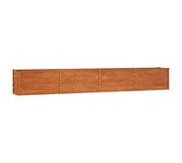vidaXL Lit Surélevé de Jardin Jardinière Support pour Plantes Bac à Fleurs Pot de Fleurs Balcon Patio Extérieur Rouillé 320x40x45 cm Acier Corten