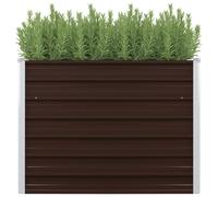 Vidaxl Lit Surélevé De Jardin Marron 100x40x77 Cm Acier Galvanisé Marron