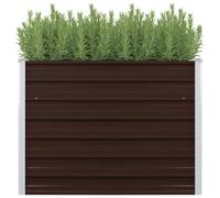 Vidaxl Lit Surélevé De Jardin Marron 100x40x77 Cm Acier Galvanisé Marron