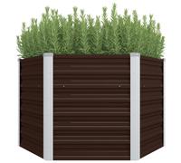 Vidaxl Lit Surélevé De Jardin Marron 129x129x77 Cm Acier Galvanisé Marron