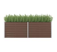 vidaXL Lit surélevé de jardin Marron 240x80x77 cm Acier galvanisé