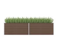 vidaXL Lit surélevé de jardin Acier galvanisé Marron 320 x 80 x 77 cm