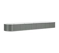 vidaXL Lit Surélevé de Jardin Pot à Fleurs Boîte à Plantes Lit Surélevé Patio Terrasse Extérieur Acier Enduit de Poudre 368x80x36 cm Gris