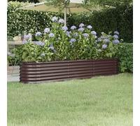 vidaXL Lit surélevé de jardin boîte à plantes acier galvanisé 224x40x36 cm Marron