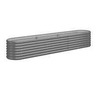 vidaXL Jardinière de jardin Acier enduit de poudre 224x40x36 cm Gris