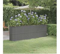 vidaXL Lit Surélevé de Jardin Pot à Fleurs Boîte à Plantes Lit Surélevé Patio Terrasse Extérieur Acier Galvanisé 224x40x68cm 318899