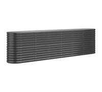 vidaXL Lit Surélevé de Jardin Pot à Fleurs Boîte à Plantes Lit Surélevé Patio Terrasse Extérieur Acier Enduit de Poudre 260x40x68 cm Anthracite