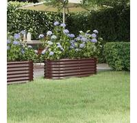 vidaXL Lit Surélevé de Jardin Pot à Fleurs Boîte à Plantes Lit Surélevé Patio Terrasse Extérieur Acier Galvanisé 114x40x36 cm 318865 Marron G