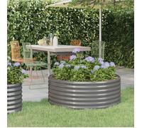 vidaXL Lit Surélevé de Jardin Pot à Fleurs Boîte à Plantes Lit Surélevé Patio Terrasse Extérieur Acier Enduit de Poudre 318984
