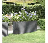vidaXL Lit Surélevé de Jardin Pot à Fleurs Boîte à Plantes Lit Surélevé Patio Terrasse Extérieur Acier Galvanisé 152x40x68cm 318896