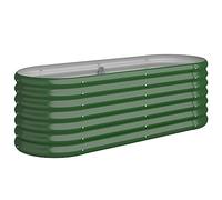 Lit surélevé de jardin Acier enduit de poudre 114x40x36 cm Vert318863