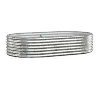 vidaXL Lit Surélevé de Jardin Pot à Fleurs Boîte à Plantes Lit Surélevé Patio Terrasse Extérieur Acier Galvanisé 175x100x36 cm Argenté