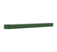 vidaXL Lit Surélevé de Jardin Pot à Fleurs Boîte à Plantes Lit Surélevé Patio Terrasse Extérieur Acier Enduit de Poudre 620x80x36 cm Vert
