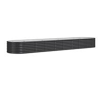 vidaXL Lit Surélevé de Jardin Pot à Fleurs Boîte à Plantes Lit Surélevé Patio Terrasse Extérieur Acier Enduit de Poudre 368x80x36cm Anthracite