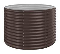 vidaXL Lit Surélevé de Jardin Pot à Fleurs Boîte à Plantes Lit Surélevé Patio Terrasse Extérieur Acier Galvanisé 100x100x68cm Marron