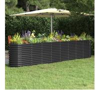 vidaXL Lit Surélevé de Jardin Pot à Fleurs Boîte à Plantes Lit Surélevé Patio Terrasse Extérieur Acier Enduit de Poudre 318911