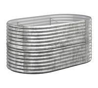 vidaXL Lit Surélevé de Jardin Pot à Fleurs Boîte à Plantes Lit Surélevé Patio Terrasse Extérieur Acier Enduit de Poudre 152x80x68 cm Argenté
