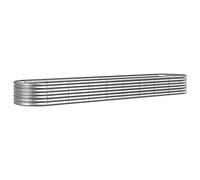Vidaxl Jardinière De Jardin Acier Enduit Poudre 368x80x36 Cm Argenté
