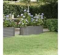 vidaXL Lit Surélevé de Jardin Pot à Fleurs Boîte à Plantes Lit Surélevé Patio Terrasse Extérieur Acier Galvanisé 114x40x36 cm 318864 Gris G