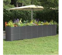 vidaXL Lit Surélevé de Jardin Pot à Fleurs Boîte à Plantes Lit Surélevé Patio Terrasse Extérieur Acier Galvanisé 332x40x68cm 318911