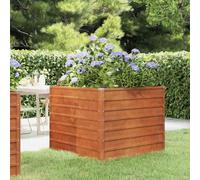 vidaXL Lit Surélevé de Jardin Jardinière Support pour Plantes Bac à Fleurs Pot de Fleurs Balcon Patio Extérieur Rouillé 100x100x77 cm Acier Corten