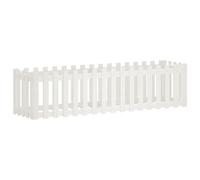 vidaXL Lit surélevé design clôture à lattes blanc 200x50x50 cm pin massif