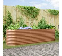 vidaXL Jardinière surélevée en métal aspect bois 320 x 80 x 81 cm durable