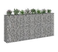 vidaXL Lit surélevé Gabion 4 pcs Argenté 330 x 50 x 150 cm, Jardin, Rectangulaire, Classique, Durable, Panneaux de clôture, Intimité extérieure, Diviseur de propriété, Limite, Enclosure de Jardin