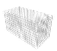 vidaXL Lit Surélevé Gabion Acier 180x90x100 cm Argenté Jardinière Pot de Fleur