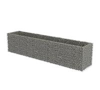 vidaXL Lit Surélevé Gabion Acier Galvanisé 450x90x100 cm Jardinière Jardin