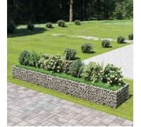 vidaXL Lit Surélevé Gabion Acier Galvanisé 450x90x50 cm Jardinière Jardin 143553