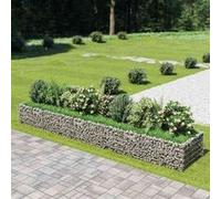 vidaXL Lit Surélevé Gabion Acier Galvanisé 450x90x50 cm Jardinière Jardin 143553 Multicolore G