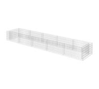 vidaXL Lit Surélevé Gabion Acier Galvanisé 450x90x50 cm Jardinière Jardin