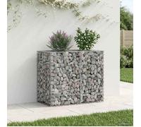 vidaXL Lit surélevé gabion Argenté 90 x 50 x 80 cm Acier galvanisé, Jardin, Rectangulaire, Classique, Durable, Panneaux de clôture, Intimité extérieure, Diviseur de propriété, Limite, Enclosure de jar