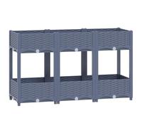 vidaXL Lit Surélevé Jardinière Bac à Fleurs Pot de Plantes Lit de Plantation Jardin Balcon Patio Extérieur 120x40x71 cm Polypropylène