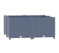 vidaXL Lit Surélevé Jardinière Bac à Fleurs Pot de Plantes Lit de Plantation Jardin Balcon Patio Extérieur 80x80x38 cm Polypropylène