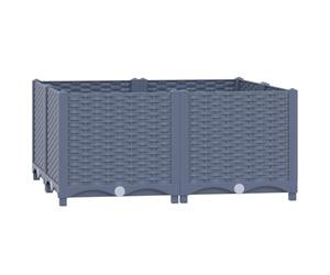 vidaXL Lit Surélevé Jardinière Bac à Fleurs Pot de Plantes Lit de Plantation Jardin Balcon Patio Extérieur 80x80x38 cm Polypropylène