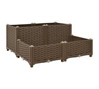 vidaXL Lit Surélevé Jardinière Lit de Plantation Pot de Plantes Bac à Fleurs Jardin Balcon Terrasse Extérieur 80x80x38 cm Polypropylène