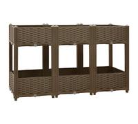 vidaXL Lit Surélevé Jardinière Lit de Plantation Pot de Plantes Bac à Fleurs Jardin Balcon Terrasse Extérieur 120x40x71 cm Polypropylène