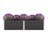 vidaXL Lit Surélevé Pot de Fleurs Bac à Plante Pot de Plante Bac de Fleurs Jardinière Jardin Extérieur Cour-arrière 250x50x54 cm WPC Gris