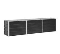vidaXL Lit Surélevé Pot de Fleurs Bac à Plante Pot de Plante Bac de Fleurs Jardinière Jardin Extérieur Acier Galvanisé 240x40x45 cm Anthracite