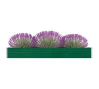 vidaXL Lit Surélevé Pot de Fleurs Bac à Plante Pot de Plante Bac de Fleurs Jardinière Jardin Extérieur 320x40x45 cm Acier Galvanisé Vert