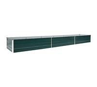 vidaXL Lit Surélevé Pot de Fleurs Bac à Plante Pot de Plante Jardinière Véranda Jardin Balcon Extérieur Acier Galvanisé 480x80x45 cm Vert