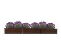 vidaXL Lit Surélevé Pot de Fleurs Bac à Plante Pot de Plante Jardinière Véranda Jardin Balcon Extérieur Acier Galvanisé 47066 Marron G